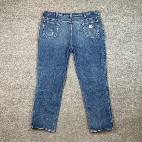 Vintage Carhartt FR Jeans Mens 44 Blue Fire Flame Resistant Utility Denim Work - Picture 10 of 12